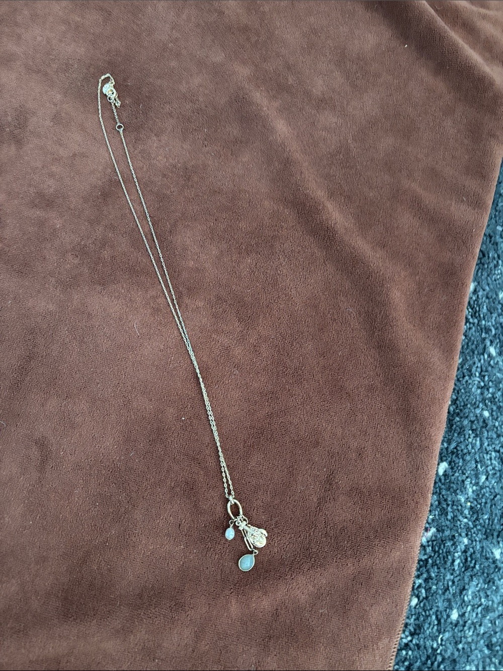LOFT Gold-Tone Necklace with Blue Teardrop Charms